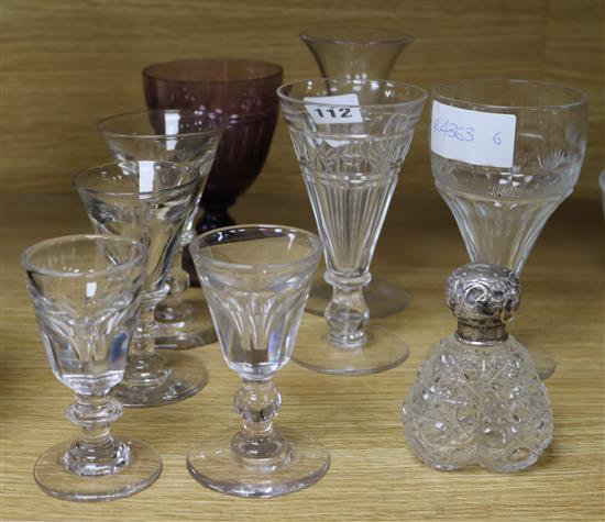 An airtwist glass and other 19th century glass